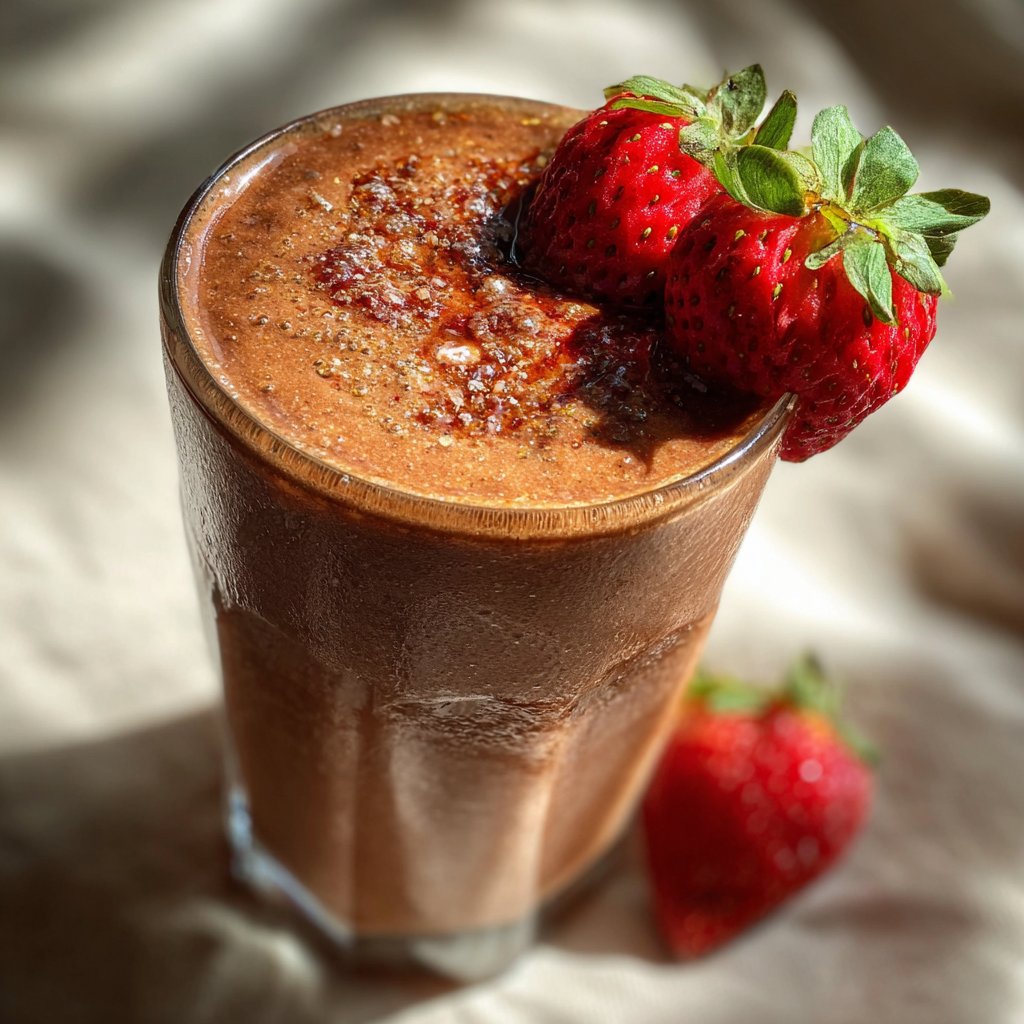 Chocolate Strawberry Protein Smoothie