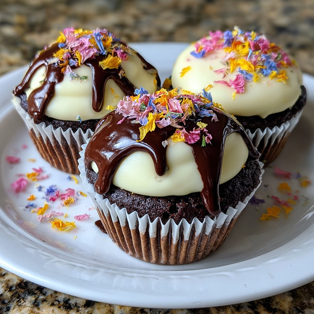 Spring Blossom Chocolate Cupcakes